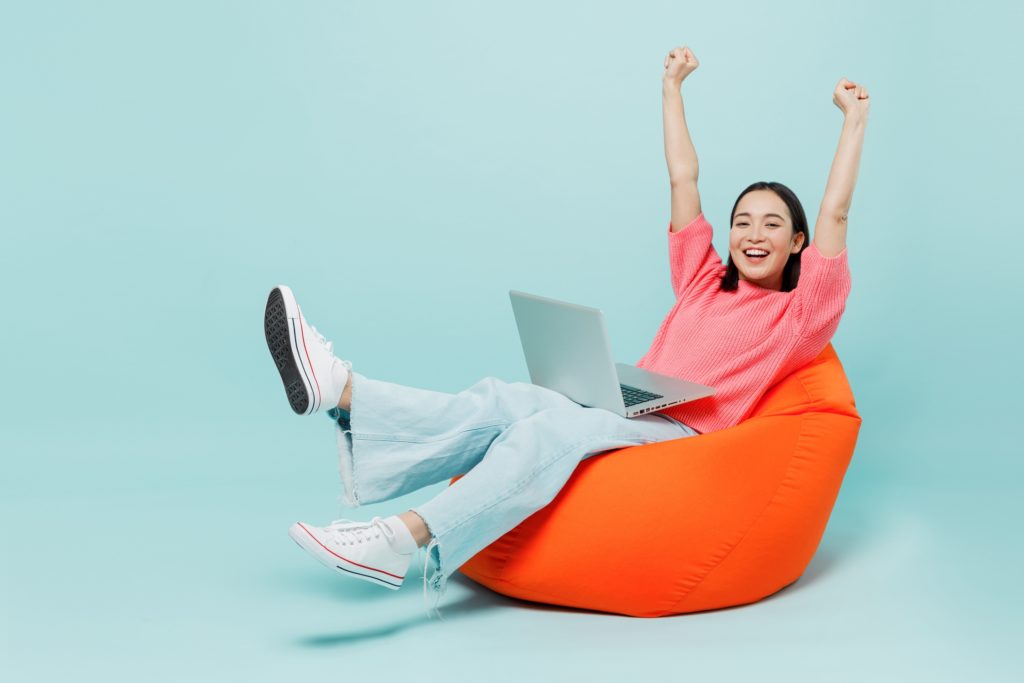 happy remote worker